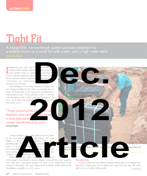 December 2012 Onsite Installer Magazine Article
