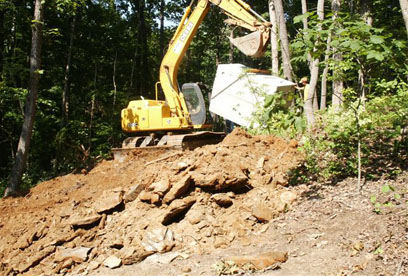 bringing septic tank in to be set Northeast Georgia based GSI offers septic system installation, maintanance and repair