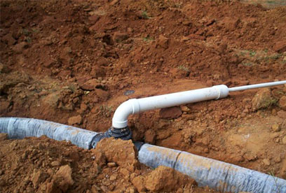 simple connection from K-Valve to large diameter pipe GSI provides full service septic tank repair and septic system maintenance